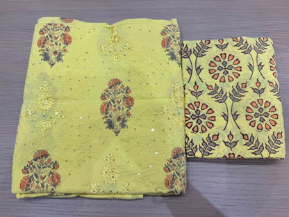 Cotton Embroidery Suit with Mul Mul Dupatta