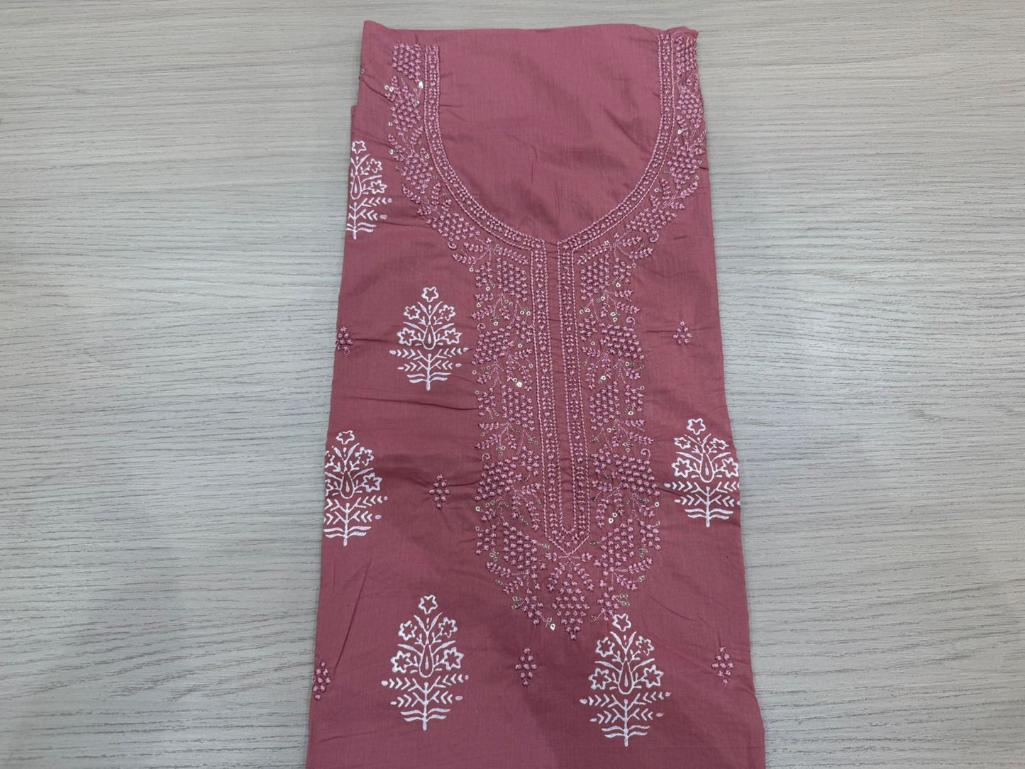 Cotton Embroidery Suit with Mul Mul Dupatta