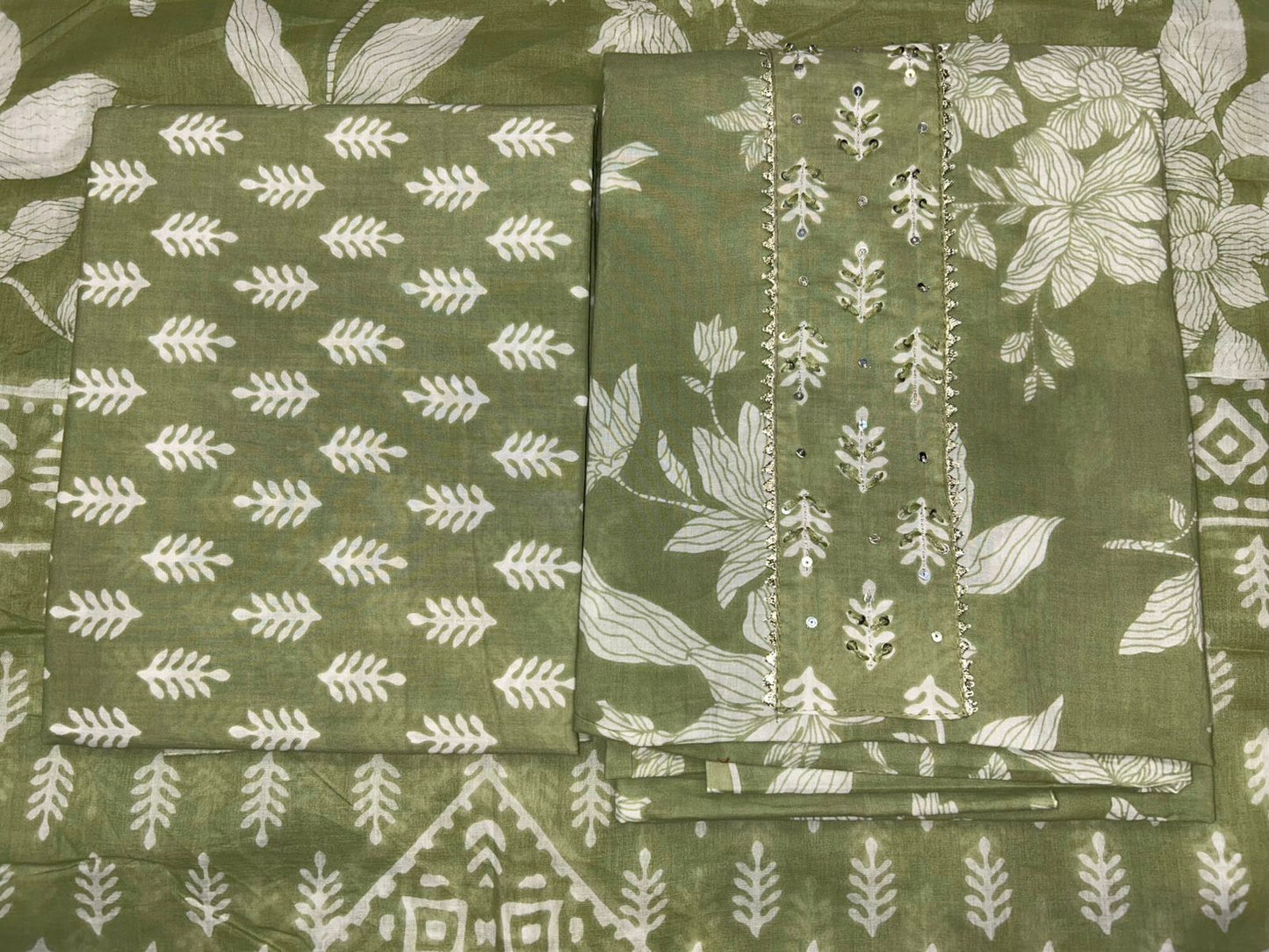 Cotton Embroidery Suit with Cotton Dupatta