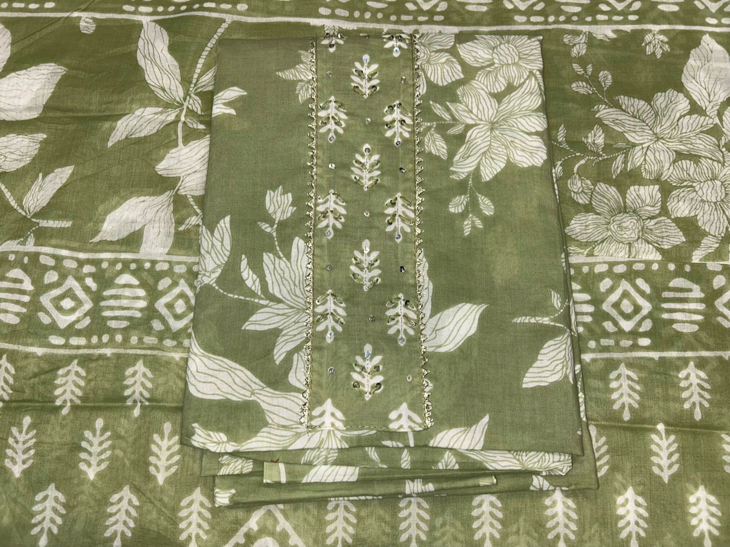 Cotton Embroidery Suit with Cotton Dupatta