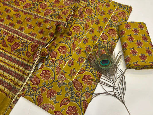 Cotton Embroidery Suit with Cotton Dupatta