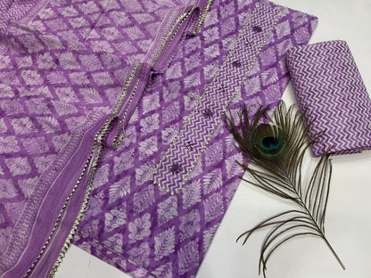 Cotton Embroidery Suit with Cotton Dupatta
