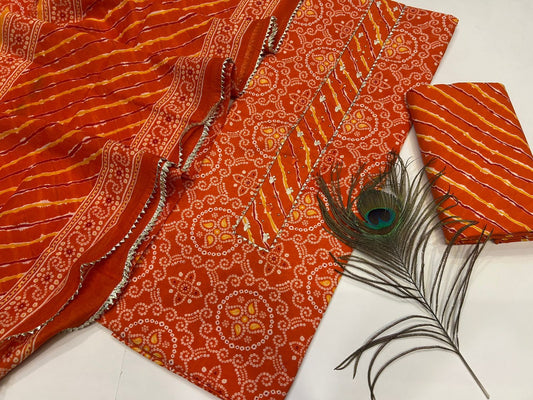 Cotton Embroidery Suit with Cotton Dupatta