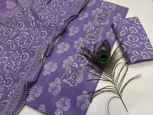 Cotton Embroidery Suit with Cotton Dupatta