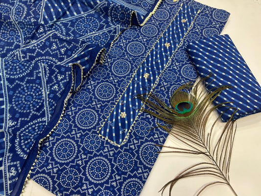 Cotton Embroidery Suit with Cotton Dupatta