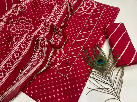 Cotton Embroidery Suit with Cotton Dupatta
