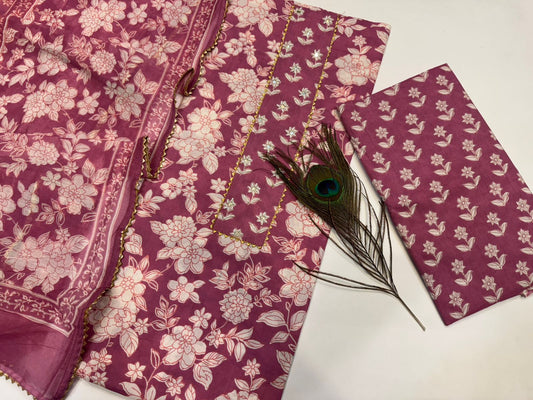 Cotton Embroidery Suit with Cotton Dupatta