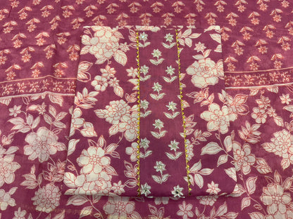 Cotton Embroidery Suit with Cotton Dupatta