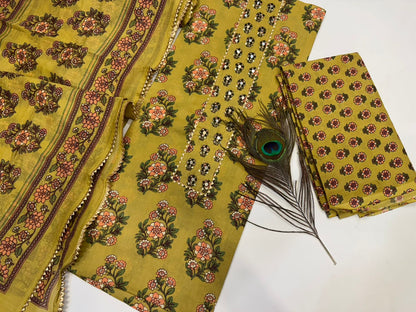 Cotton Embroidery Suit with Cotton Dupatta