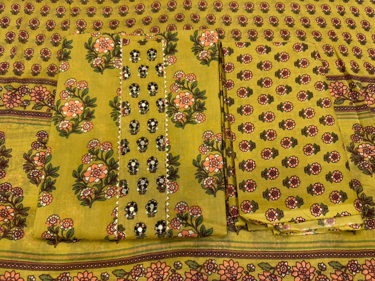 Cotton Embroidery Suit with Cotton Dupatta