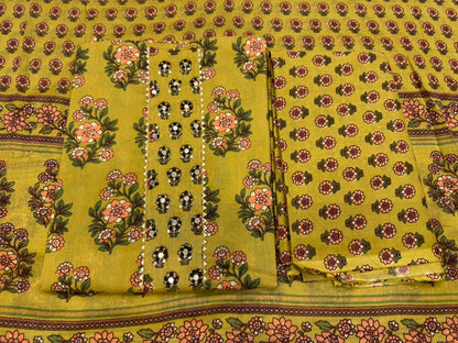 Cotton Embroidery Suit with Cotton Dupatta