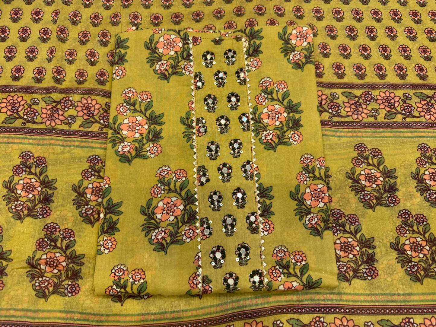 Cotton Embroidery Suit with Cotton Dupatta