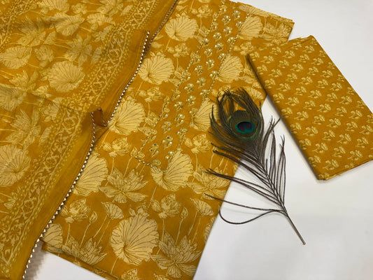 Cotton Embroidery Suit with Cotton Dupatta