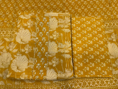 Cotton Embroidery Suit with Cotton Dupatta