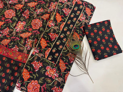 Cotton Embroidery Suit with Cotton Dupatta