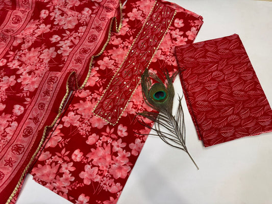 Cotton Embroidery Suit with Cotton Dupatta