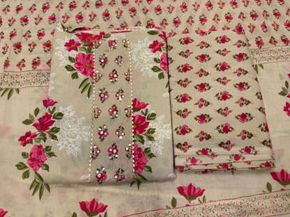 Cotton Embroidery Suit with Cotton Dupatta