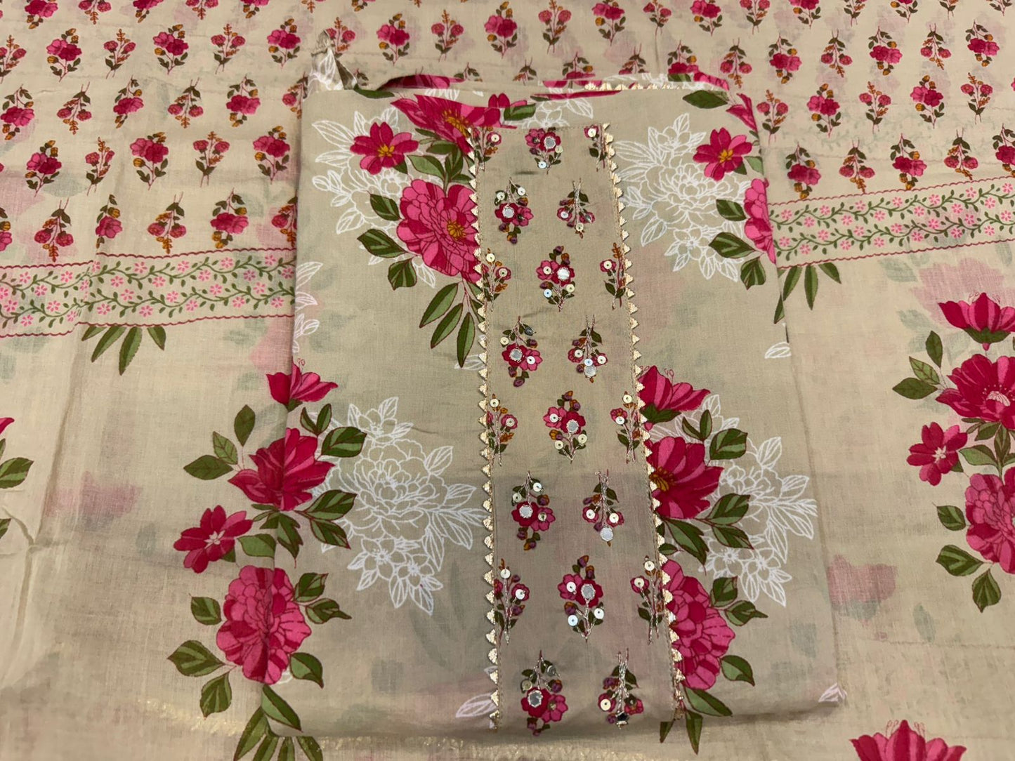Cotton Embroidery Suit with Cotton Dupatta
