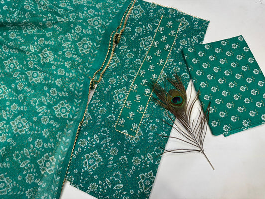 Cotton Embroidery Suit with Cotton Dupatta