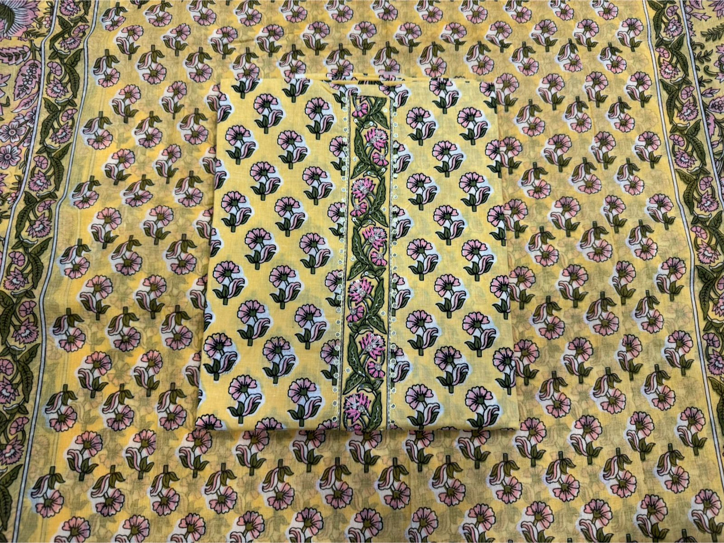 Cotton Embroidery Suit with Cotton Dupatta