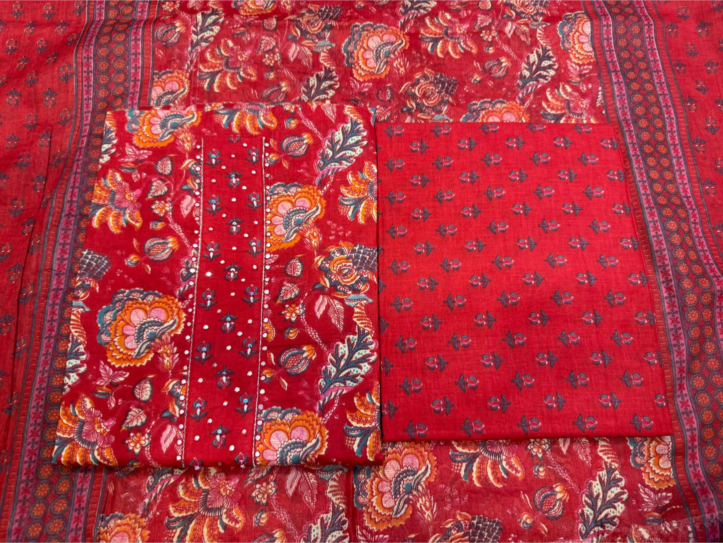 Cotton Embroidery Suit with Cotton Dupatta