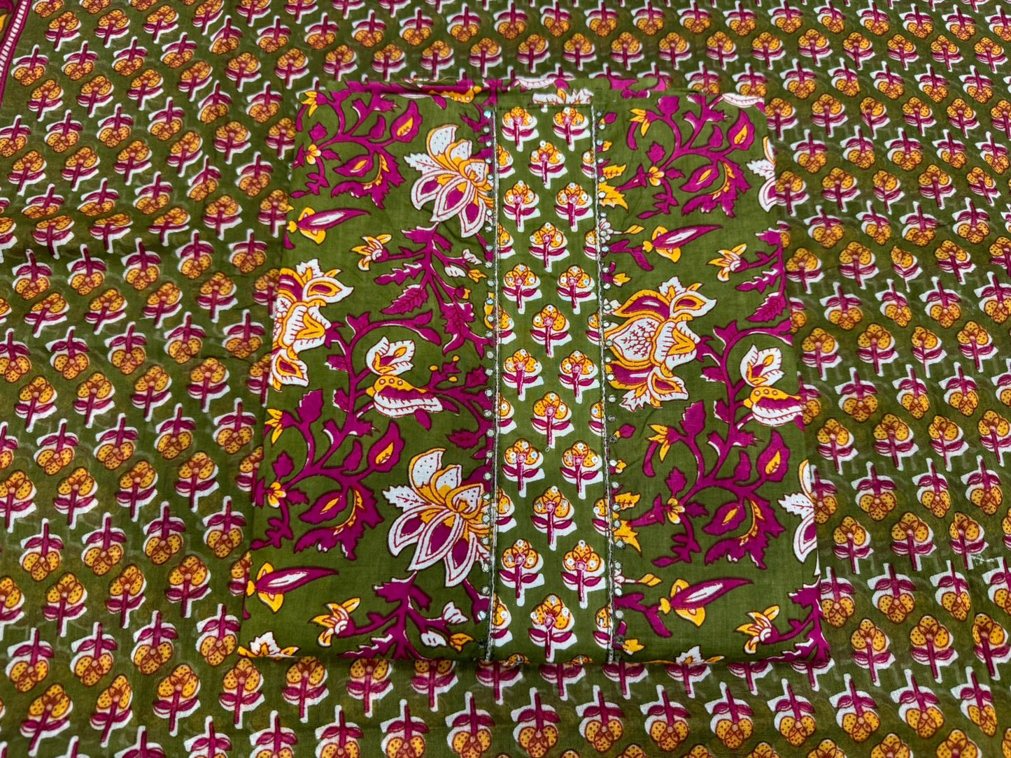 Cotton Embroidery Suit with Cotton Dupatta