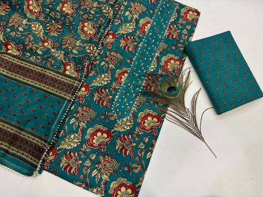 Cotton Embroidery Suit with Cotton Dupatta