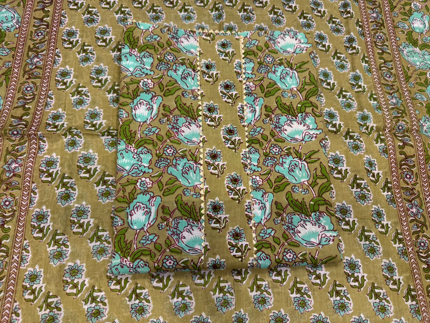 Cotton Embroidery Suit with Cotton Dupatta