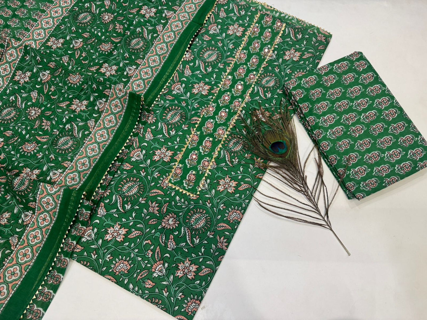Cotton Embroidery Suit with Cotton Dupatta
