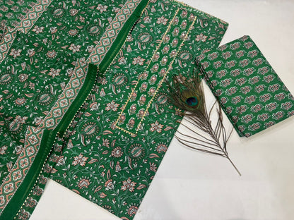 Cotton Embroidery Suit with Cotton Dupatta