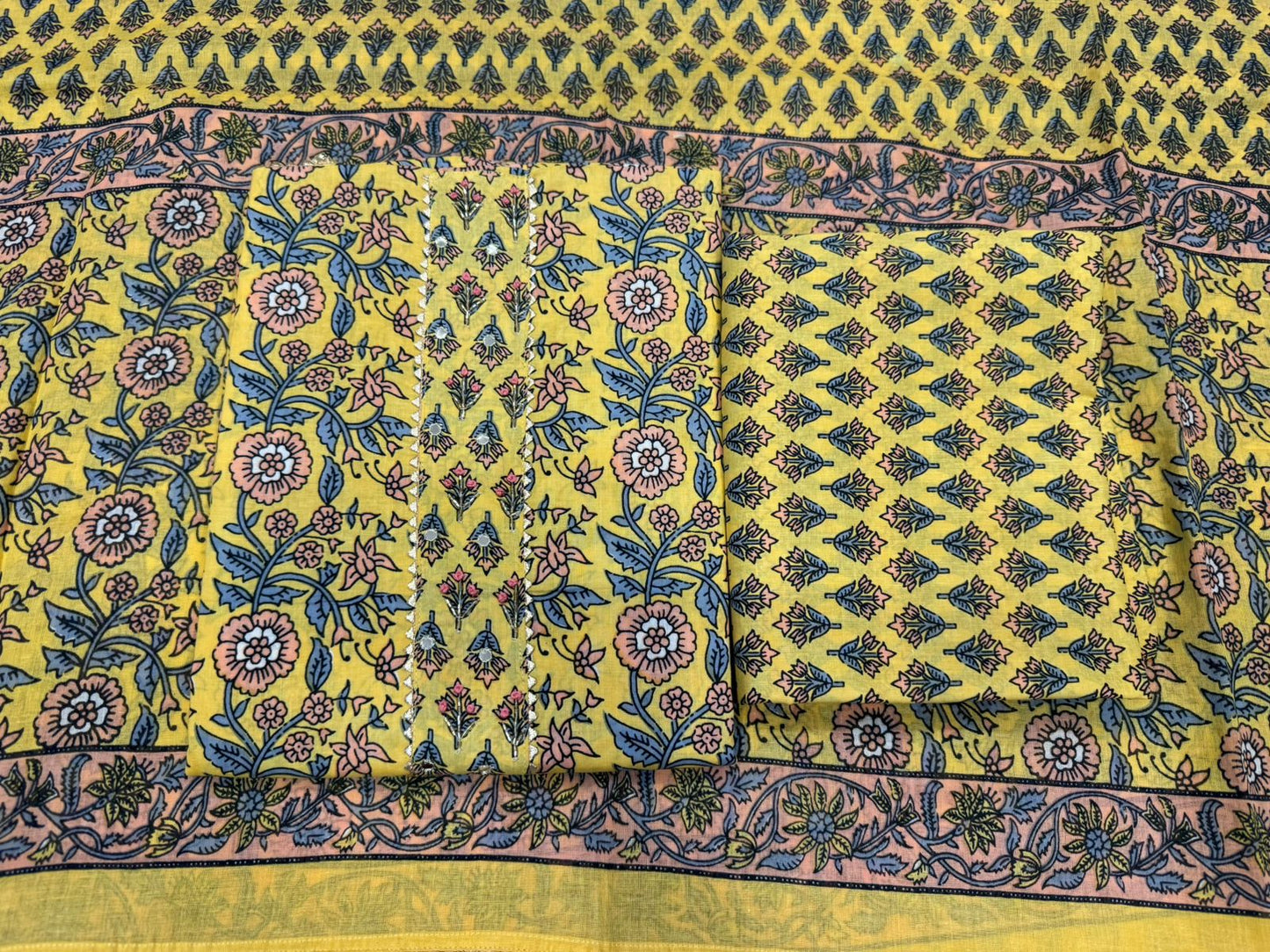 Cotton Embroidery Suit with Cotton Dupatta