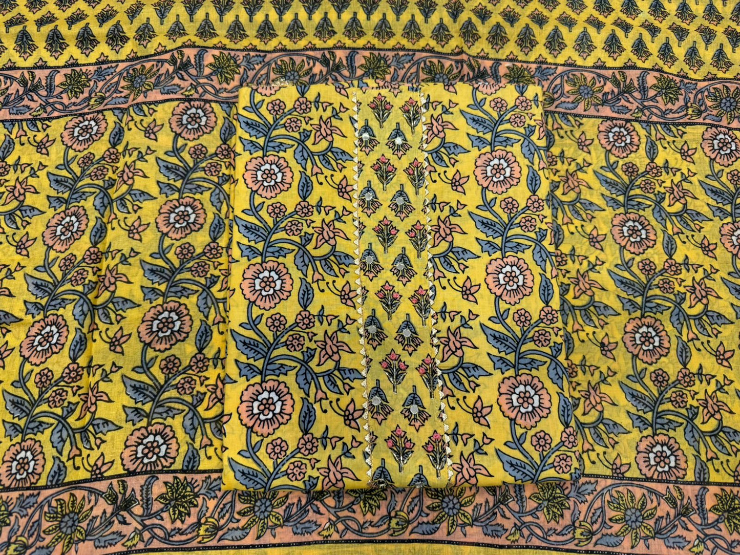 Cotton Embroidery Suit with Cotton Dupatta