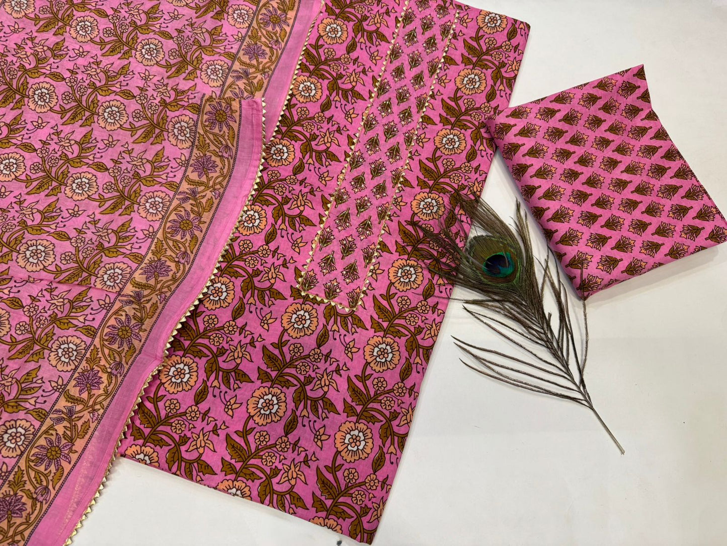 Cotton Embroidery Suit with Cotton Dupatta