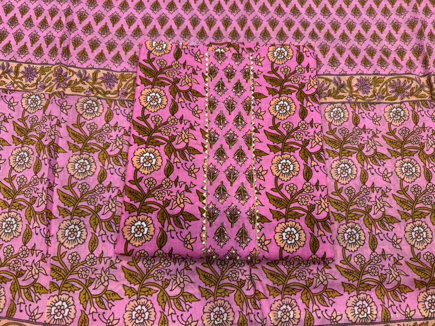 Cotton Embroidery Suit with Cotton Dupatta