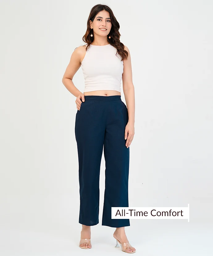 Blue Wide Leg Pant