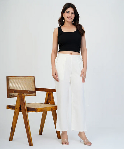 White Wide Leg Pant
