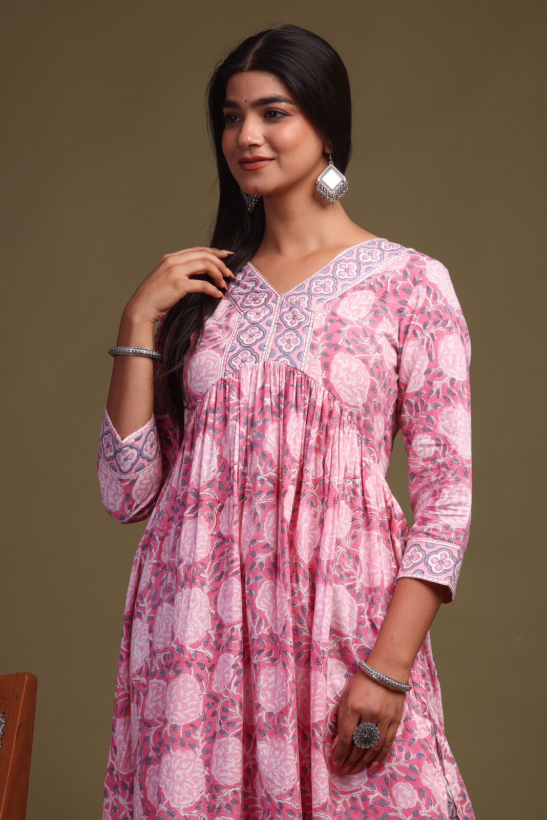 cotton printed kurti pant set