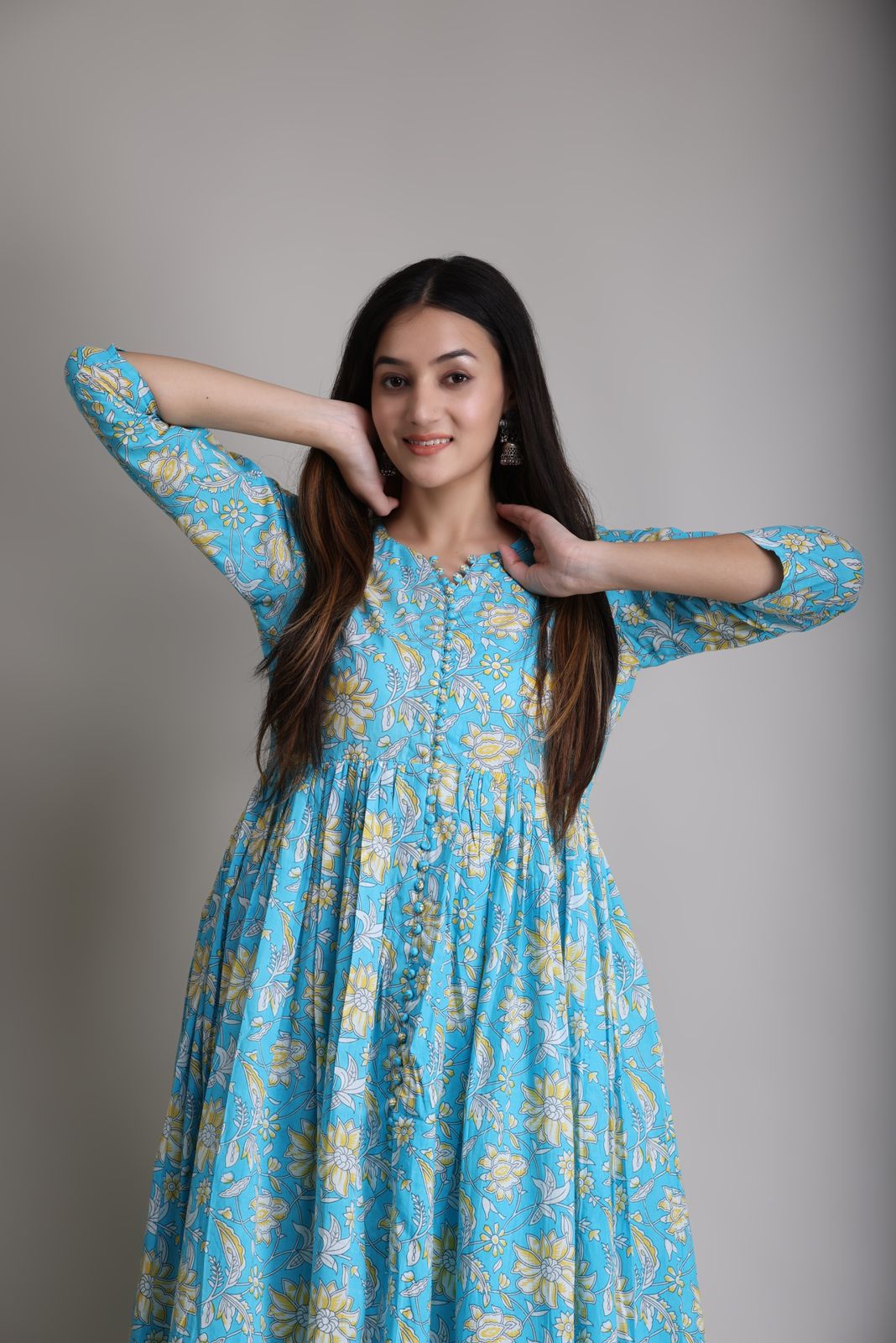 cotton printed kurti pant set