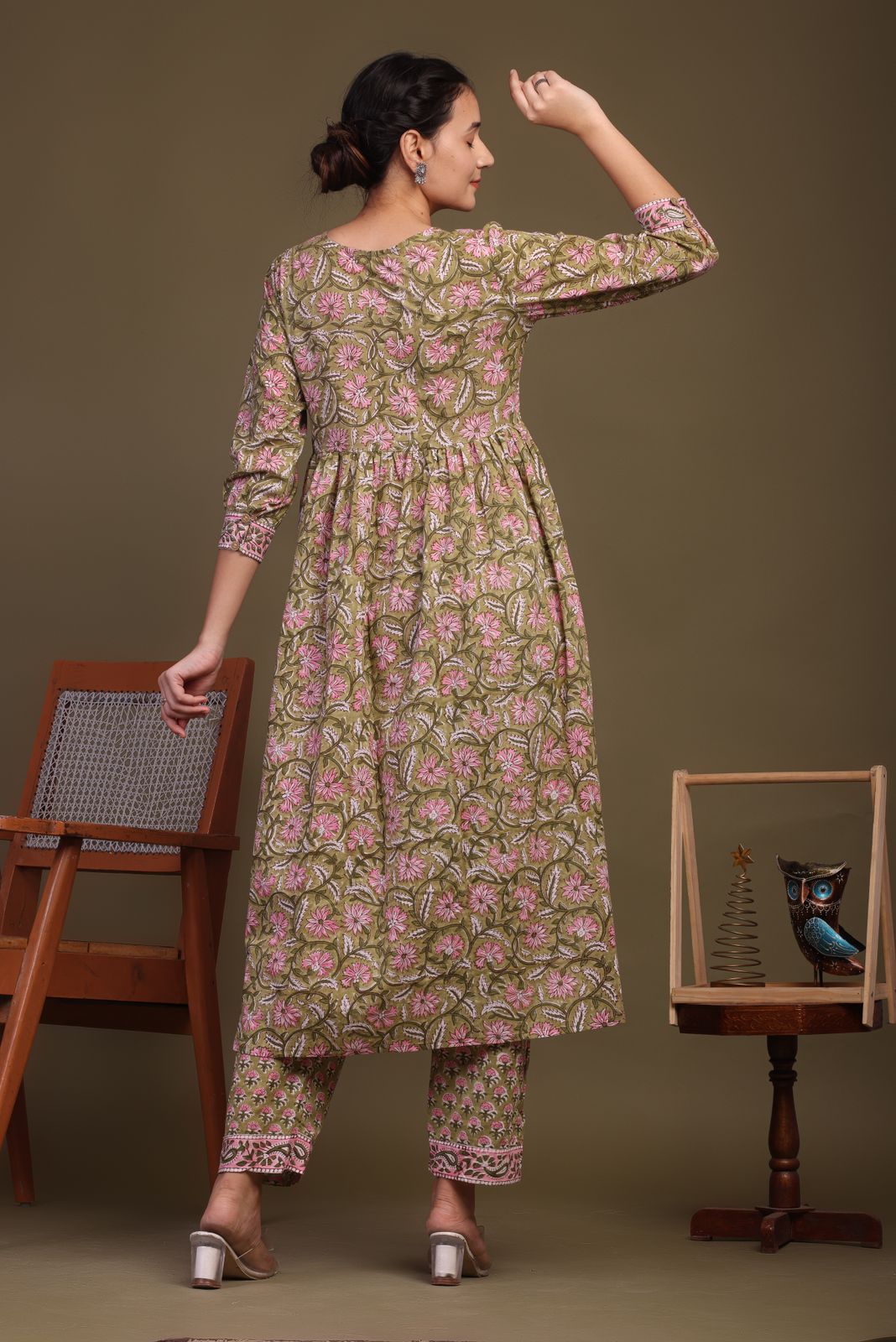 cotton printed kurti pant set