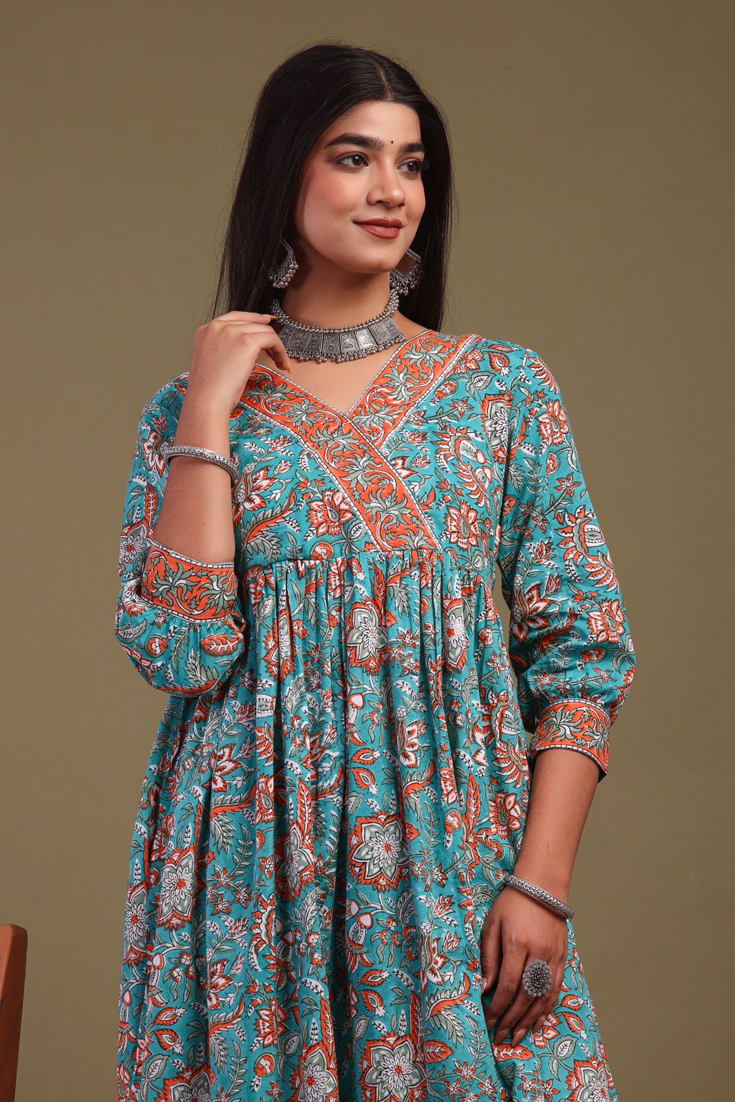 cotton printed kurti pant set