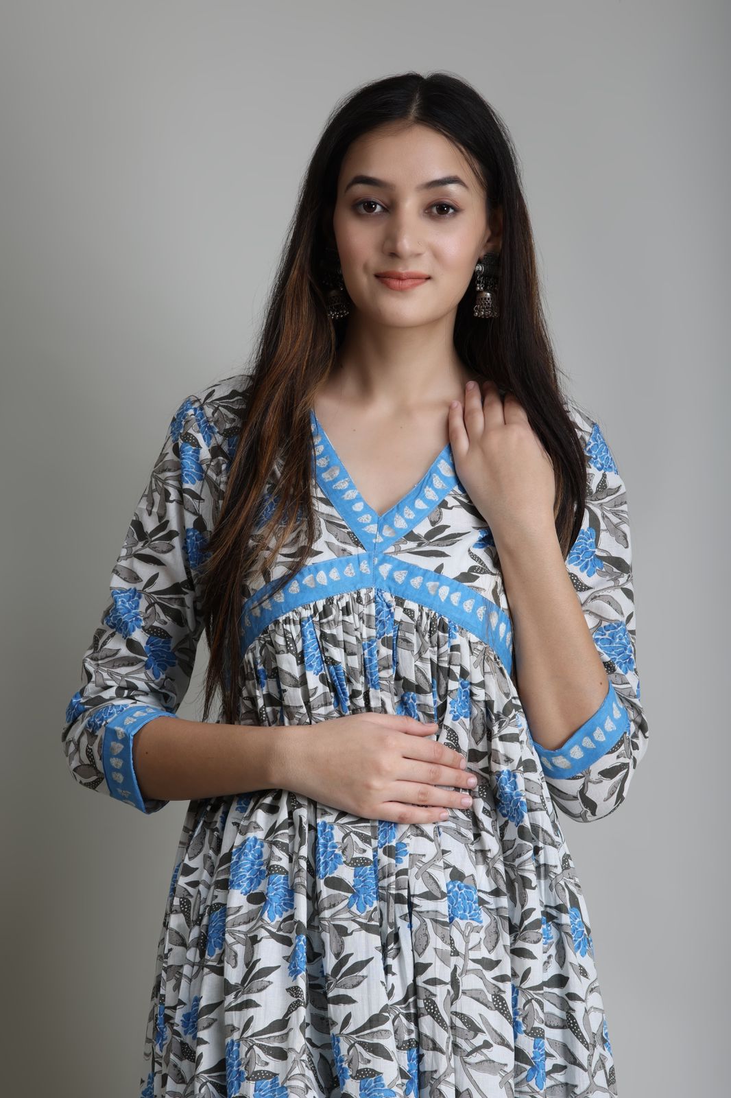 cotton printed kurti pant set