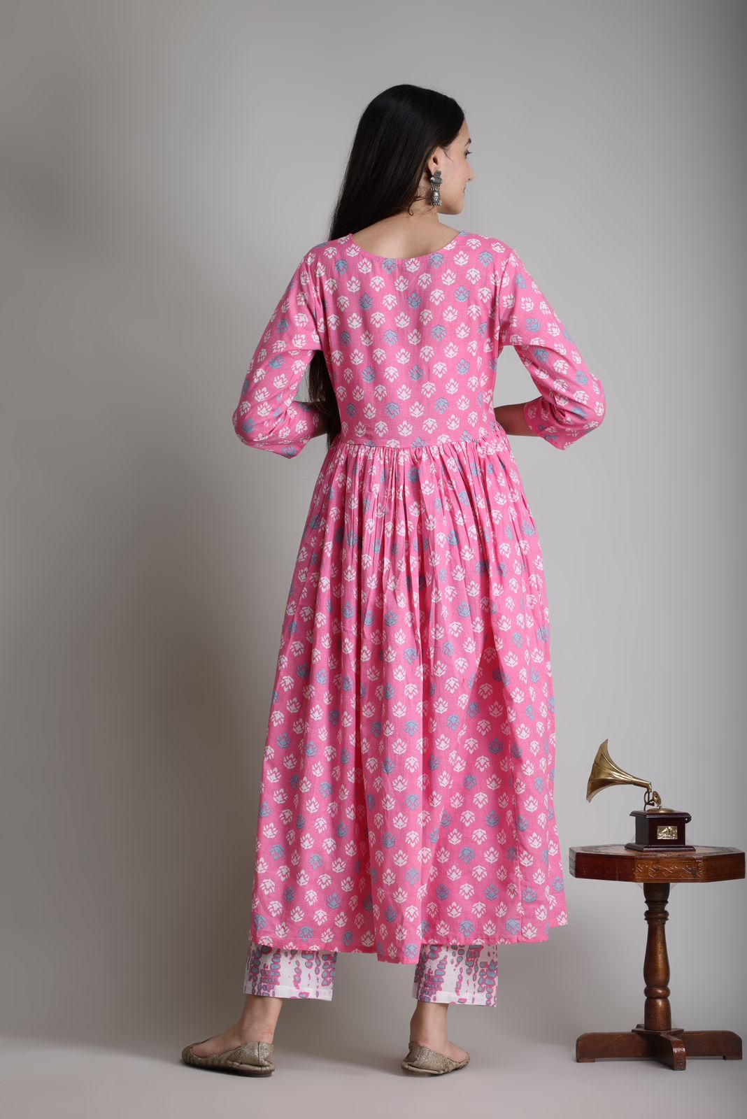 cotton printed kurti pant set