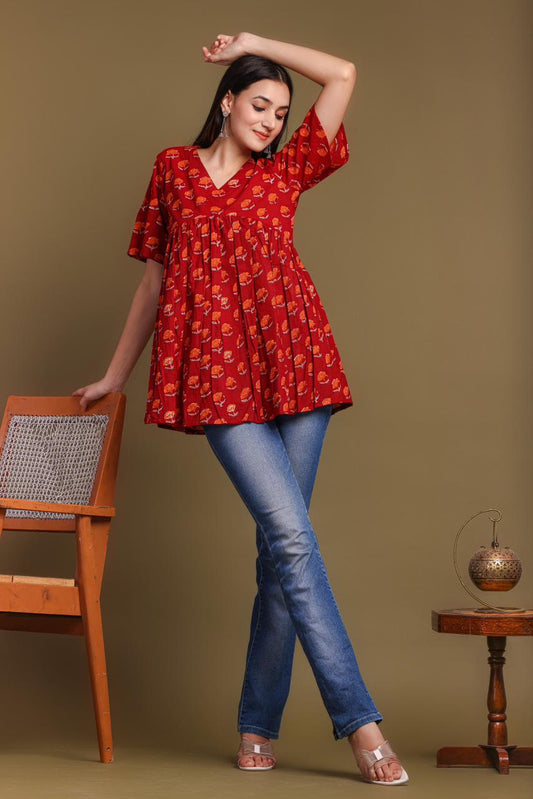 cotton printed top / dress