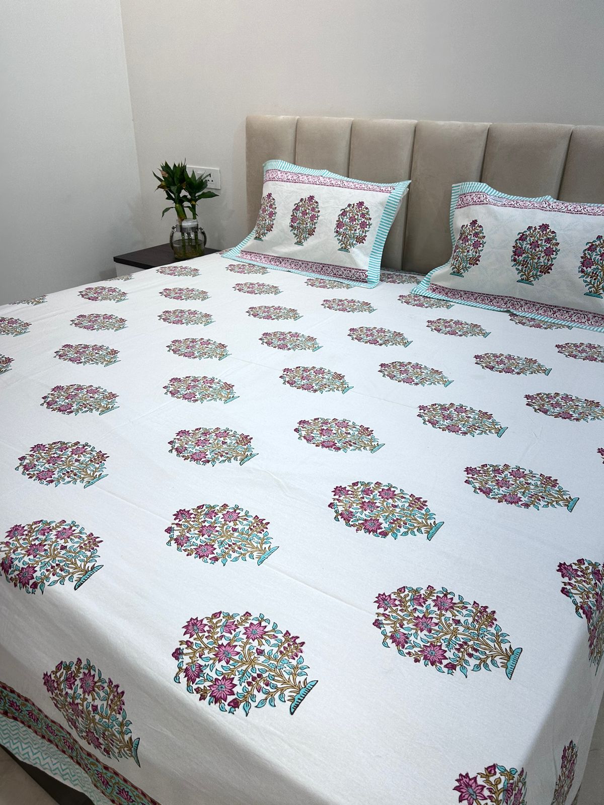 hand block printed bedsheet