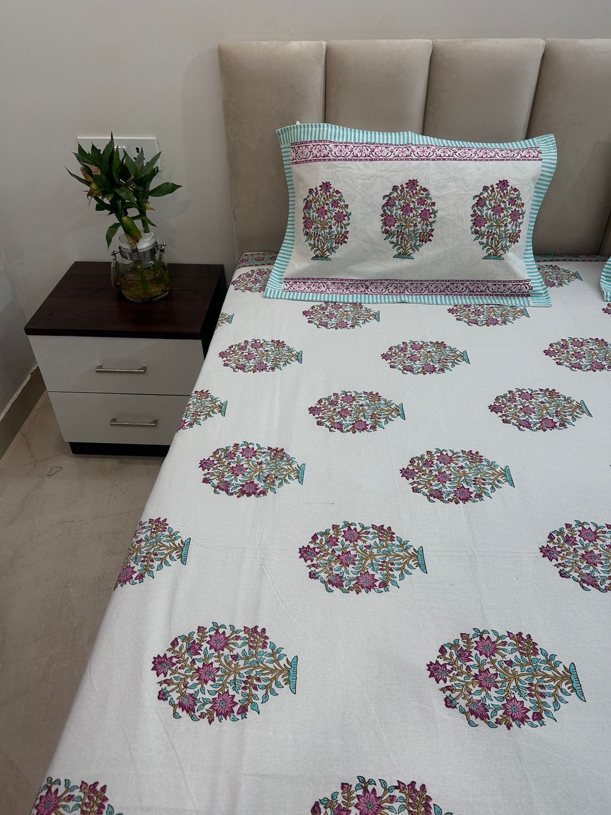 hand block printed bedsheet