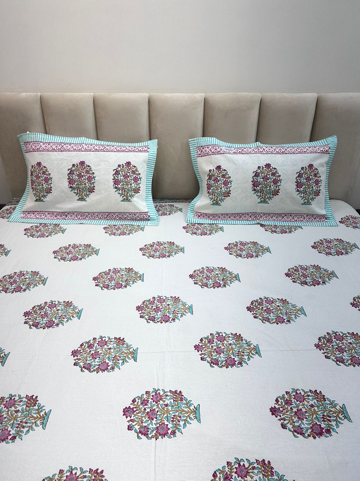 hand block printed bedsheet