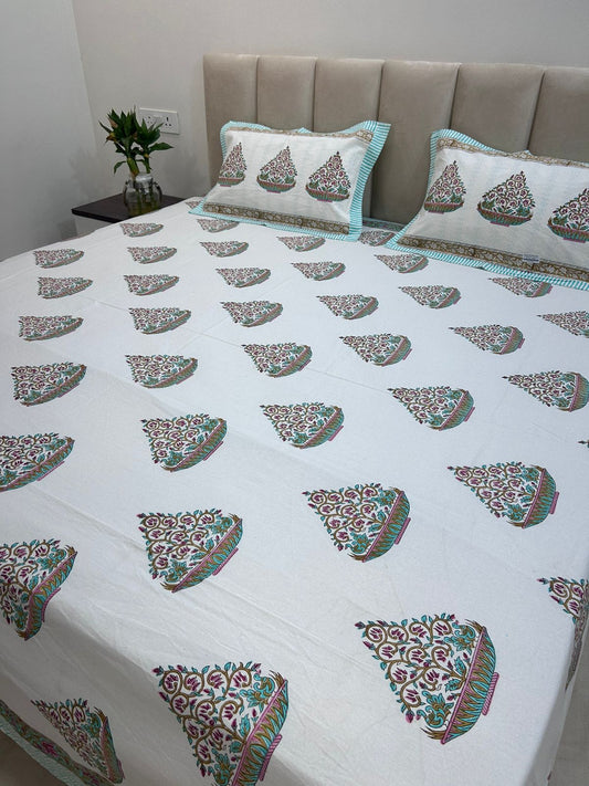 hand block printed bedsheet