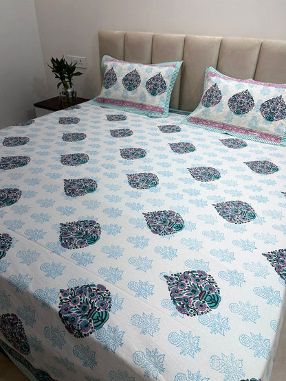 hand block printed bedsheet