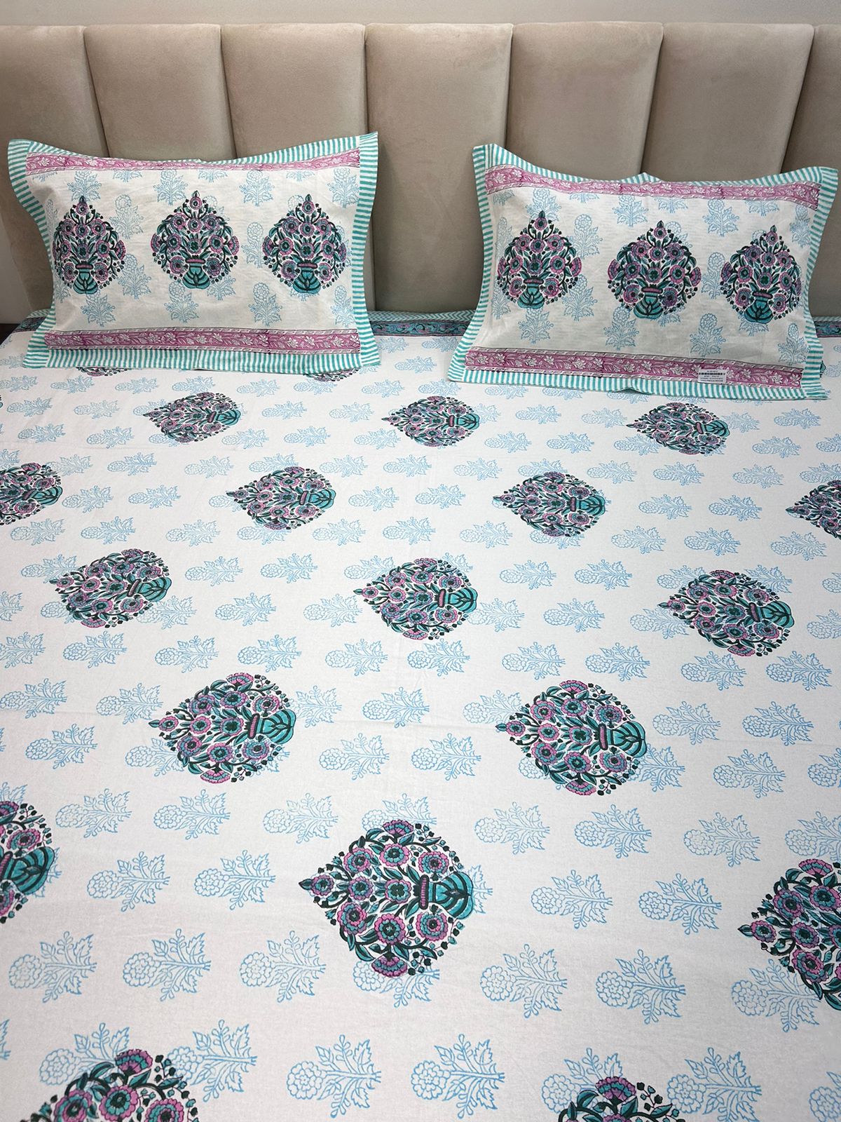 hand block printed bedsheet