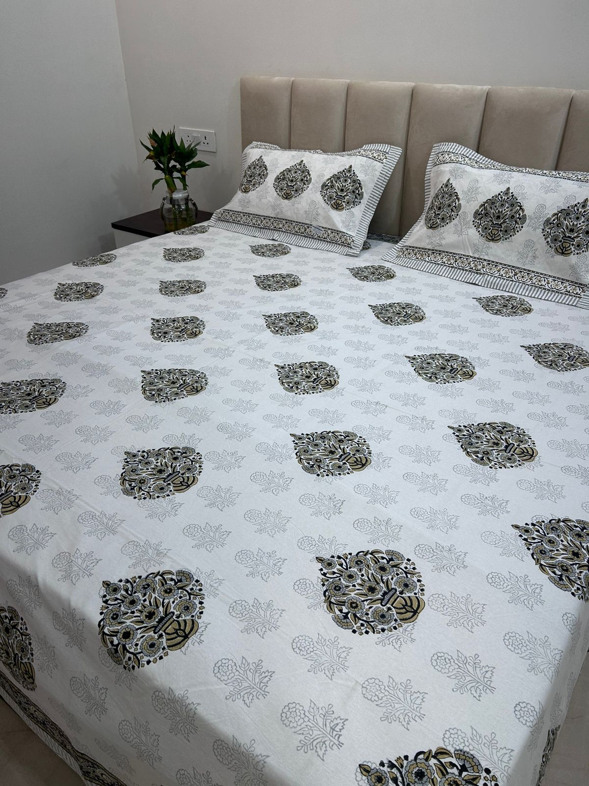 hand block printed bedsheet